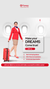 "Flywayy - Fulfill Your Dreams: Image of students discussing career opportunities."